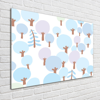 Cuadro acrílico horizontal Árboles coloridos