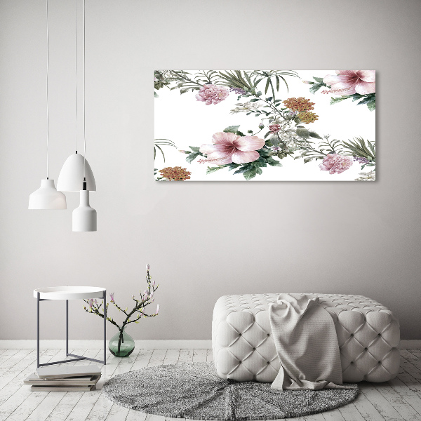 Pintura en acrílico horizontal Patrón floral