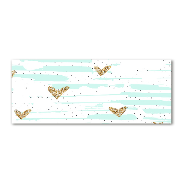 Foto en metacrilato horizontal Fondo de corazones dorados