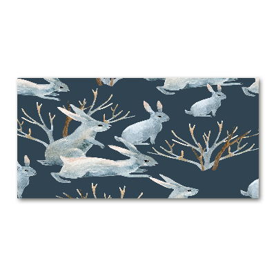 Foto en metacrilato horizontal Conejos en invierno