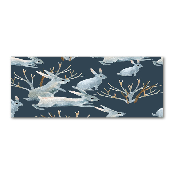 Foto en metacrilato horizontal Conejos en invierno