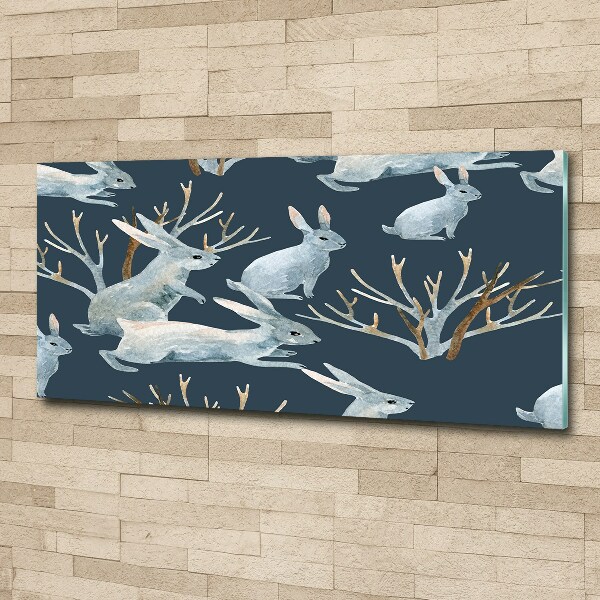 Foto en metacrilato horizontal Conejos en invierno