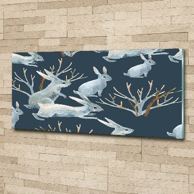 Foto en metacrilato horizontal Conejos en invierno