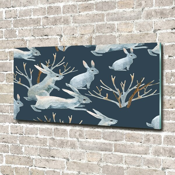 Foto en metacrilato horizontal Conejos en invierno