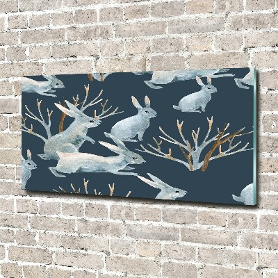 Foto en metacrilato horizontal Conejos en invierno