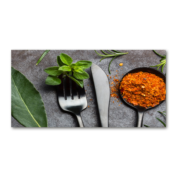 Cuadro acrílico horizontal Cubiertos y especias