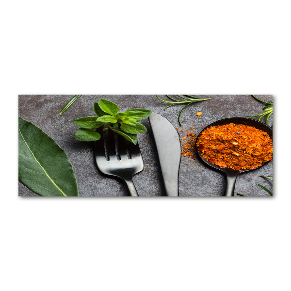 Cuadro acrílico horizontal Cubiertos y especias
