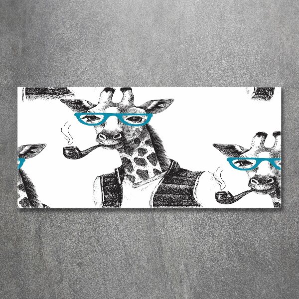 Cuadro acrílico horizontal Jirafa con gafas