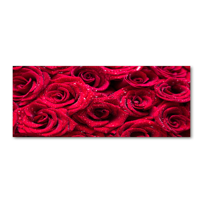 Pintura en acrílico horizontal Gotas sobre rosas