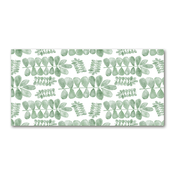 Cuadro acrílico horizontal hojas verdes