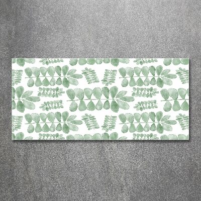 Cuadro acrílico horizontal hojas verdes