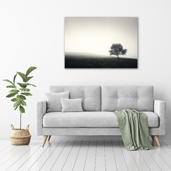 Pintura en acrílico horizontal Árbol solitario