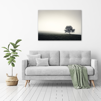 Pintura en acrílico horizontal Árbol solitario