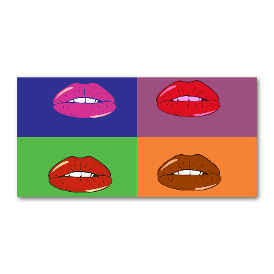 Cuadro acrílico horizontal Labios coloridos