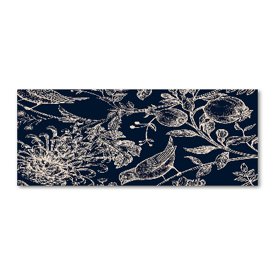 Cuadro metacrilato horizontal Flores y pájaros