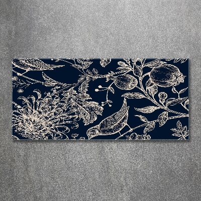 Obraz zdjęcie szkło akryl Kwiaty i ptaki