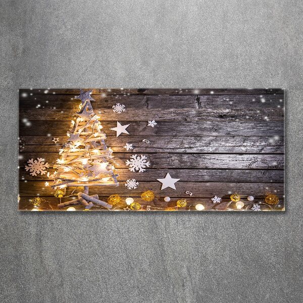 Cuadro metacrilato horizontal Árbol de Navidad iluminado