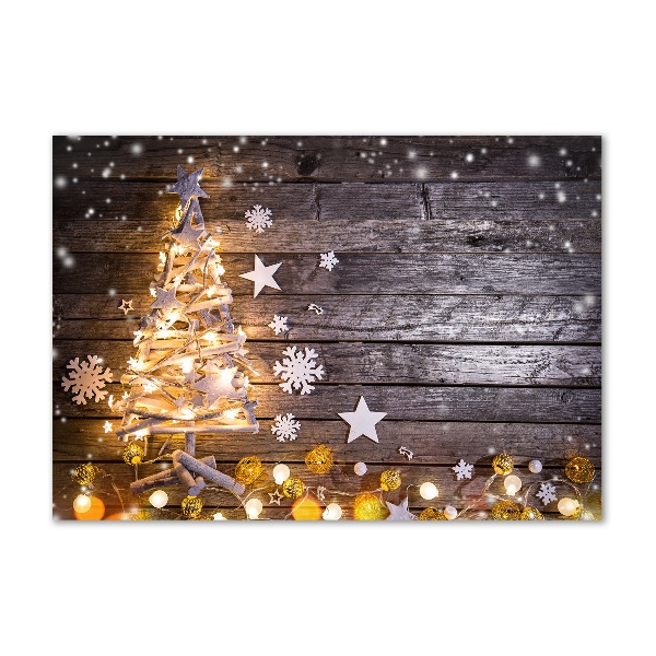 Cuadro metacrilato horizontal Árbol de Navidad iluminado
