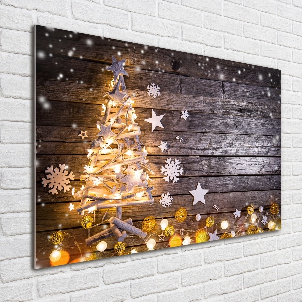 Cuadro metacrilato horizontal Árbol de Navidad iluminado