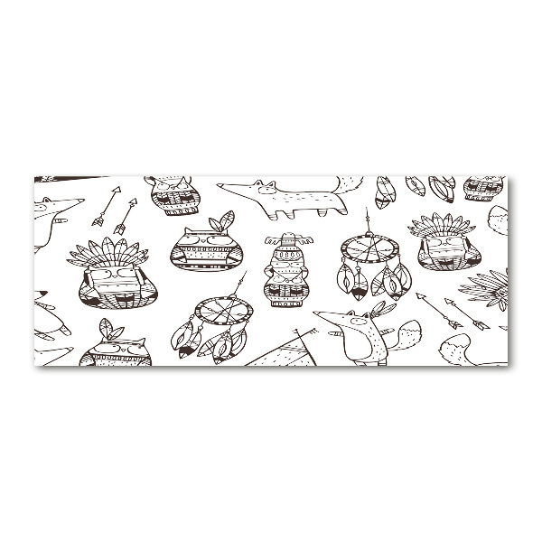 Cuadro metacrilato horizontal búhos indios