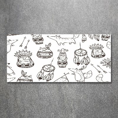 Cuadro metacrilato horizontal búhos indios