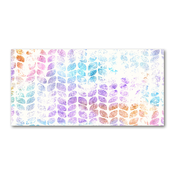 Cuadro acrílico horizontal Hojas coloridas