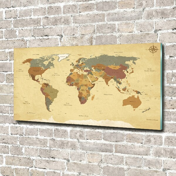 Cuadro metacrilato horizontal Mapa político