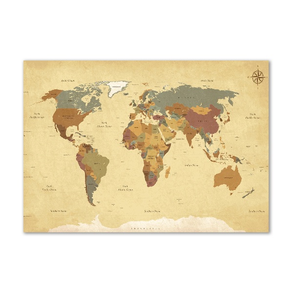 Cuadro metacrilato horizontal Mapa político