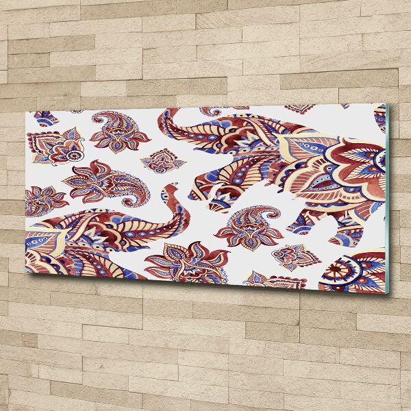 Cuadro acrílico horizontal Adornos de elefante