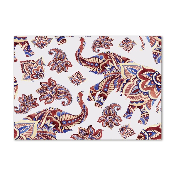 Obraz zdjęcie szkło akryl Słonie ornamenty