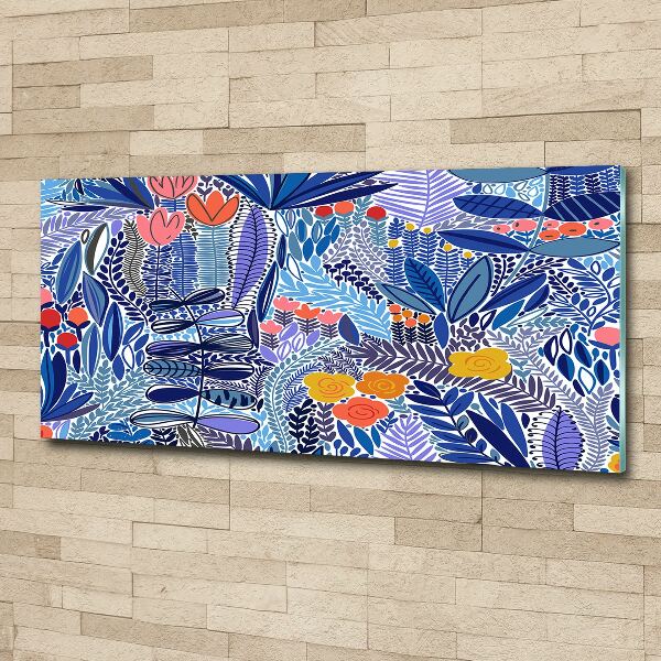 Cuadro acrílico horizontal Patrón floral