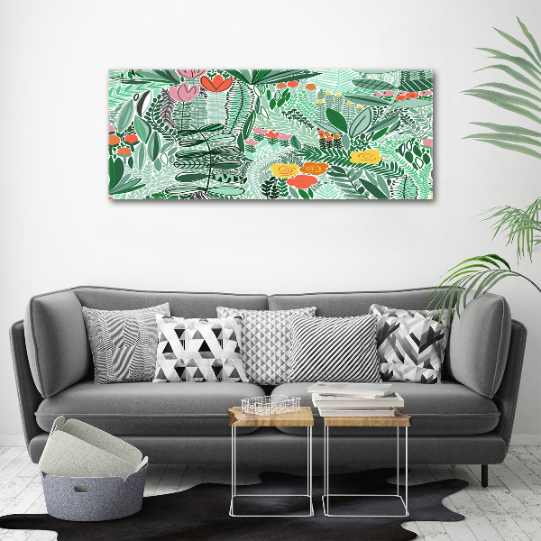 Pintura en acrílico horizontal Patrón floral