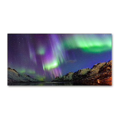 Pintura en acrílico horizontal Auroras boreales
