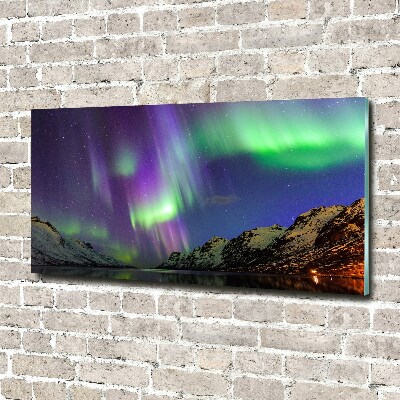 Pintura en acrílico horizontal Auroras boreales