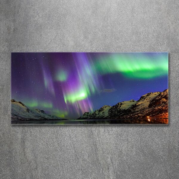 Pintura en acrílico horizontal Auroras boreales