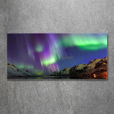 Pintura en acrílico horizontal Auroras boreales