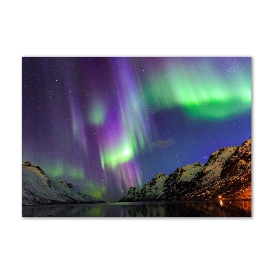 Pintura en acrílico horizontal Auroras boreales