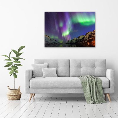 Pintura en acrílico horizontal Auroras boreales