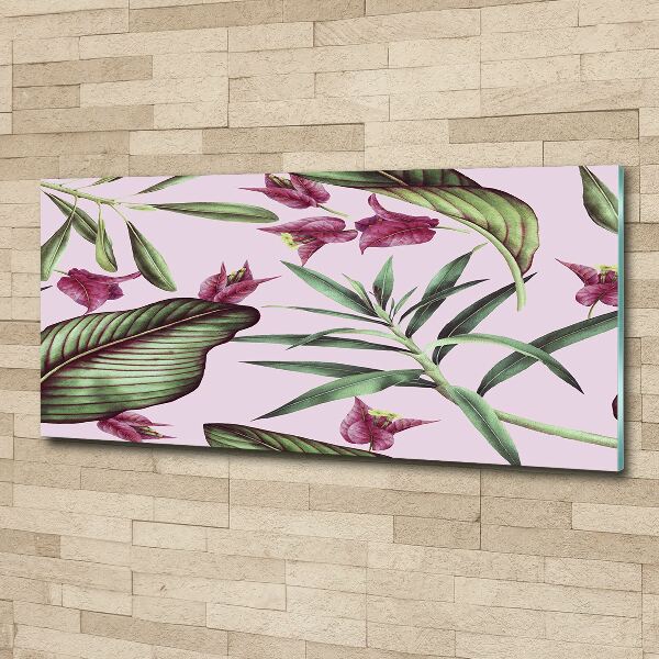 Cuadro metacrilato horizontal flores tropicales