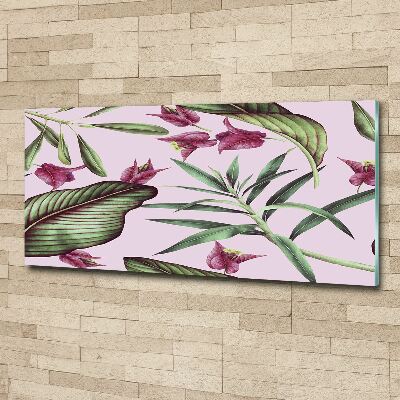 Cuadro metacrilato horizontal flores tropicales
