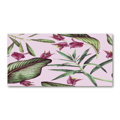 Cuadro metacrilato horizontal flores tropicales