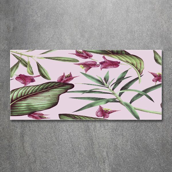 Cuadro metacrilato horizontal flores tropicales