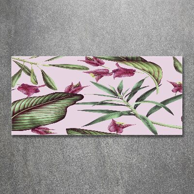 Cuadro metacrilato horizontal flores tropicales