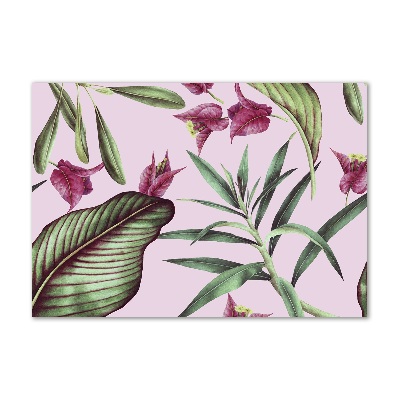 Cuadro metacrilato horizontal flores tropicales