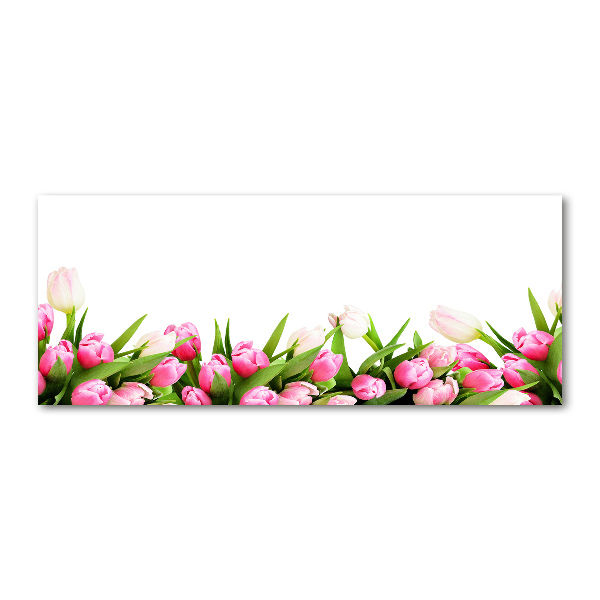 Cuadro metacrilato horizontal tulipanes rosados