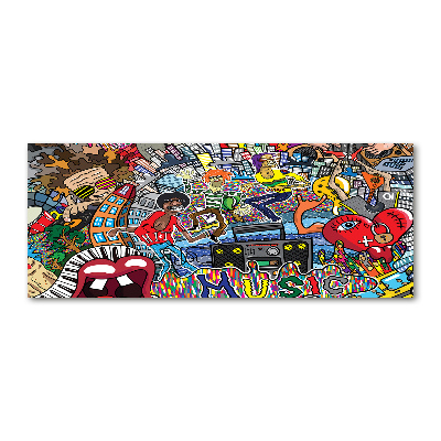 Pintura en acrílico horizontal Collage musical