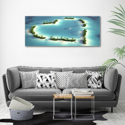 Cuadro metacrilato horizontal Islas en forma de corazón