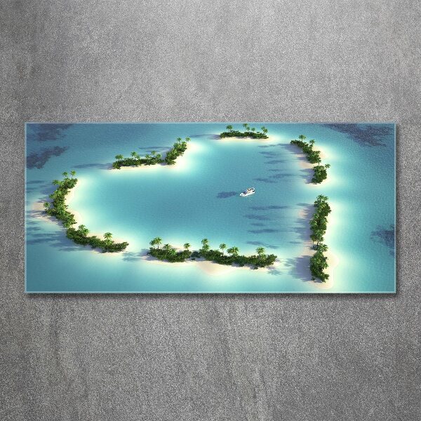 Cuadro metacrilato horizontal Islas en forma de corazón
