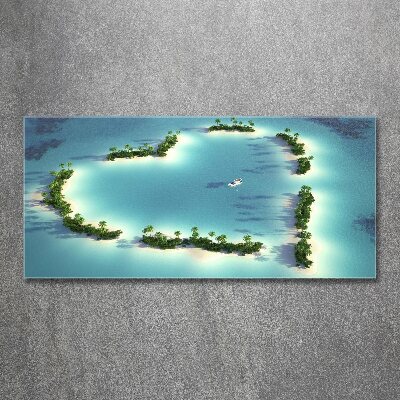 Cuadro metacrilato horizontal Islas en forma de corazón