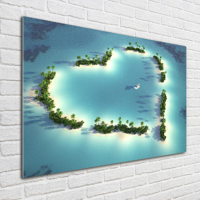 Cuadro metacrilato horizontal Islas en forma de corazón